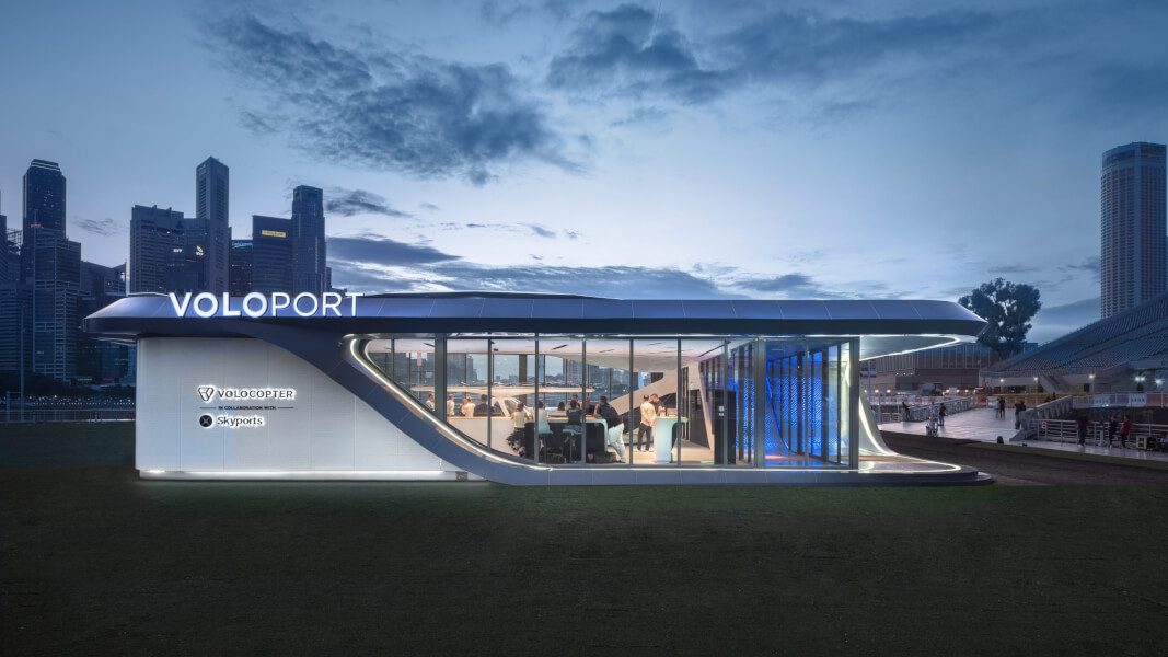 The VoloPort vertiport prototype at Marina Bay, Singapore